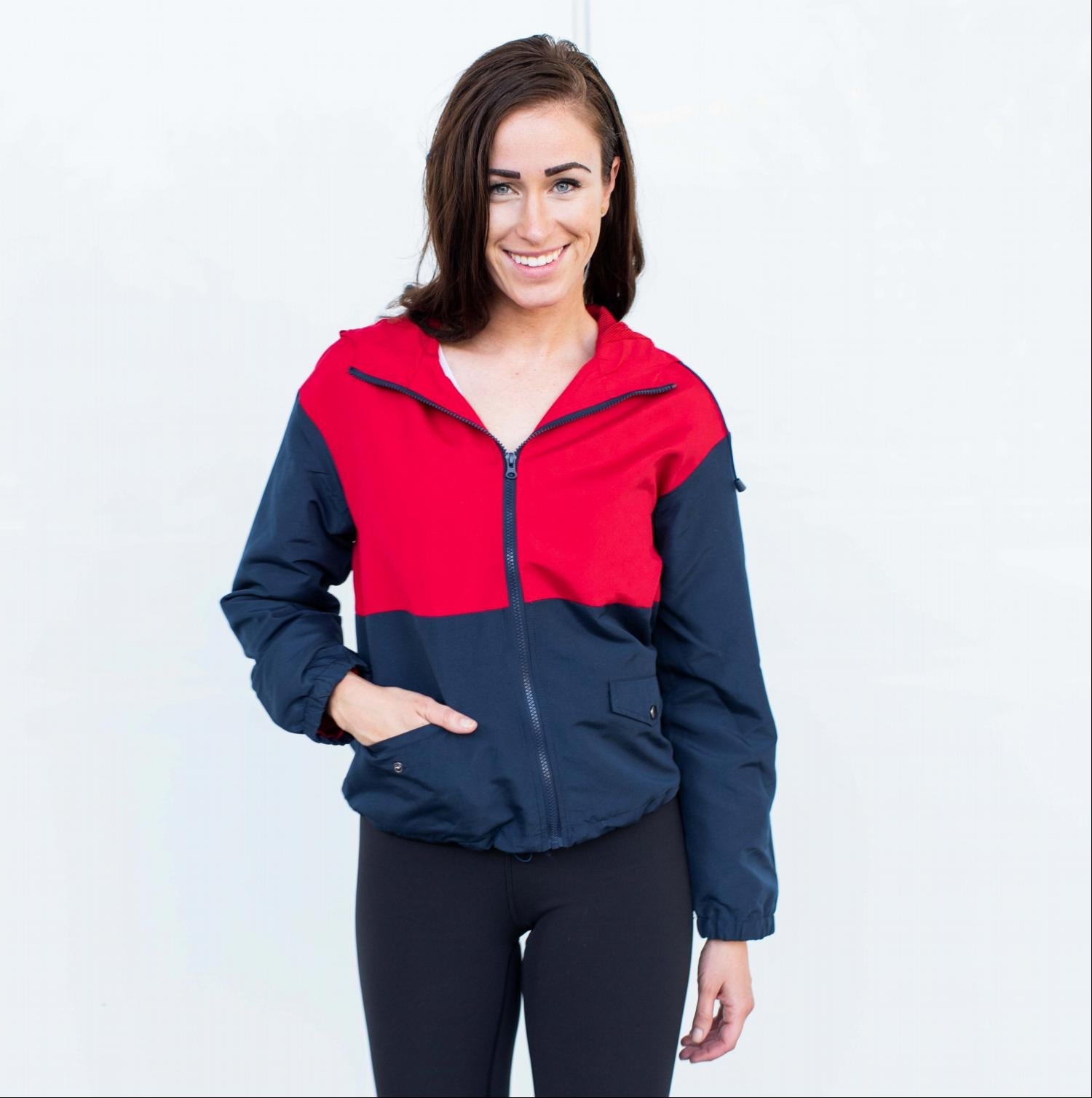 ACTIVE HOODED COLORBLOCK WINDBREAKER JACKET
