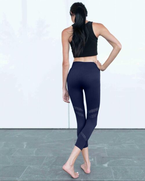 Active Vented Mesh Design Capri Fitness Leggings Musa