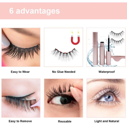 10 Piece Mixed 3D Multi-layer Magnetic False Eyelashes Set with - Image 4