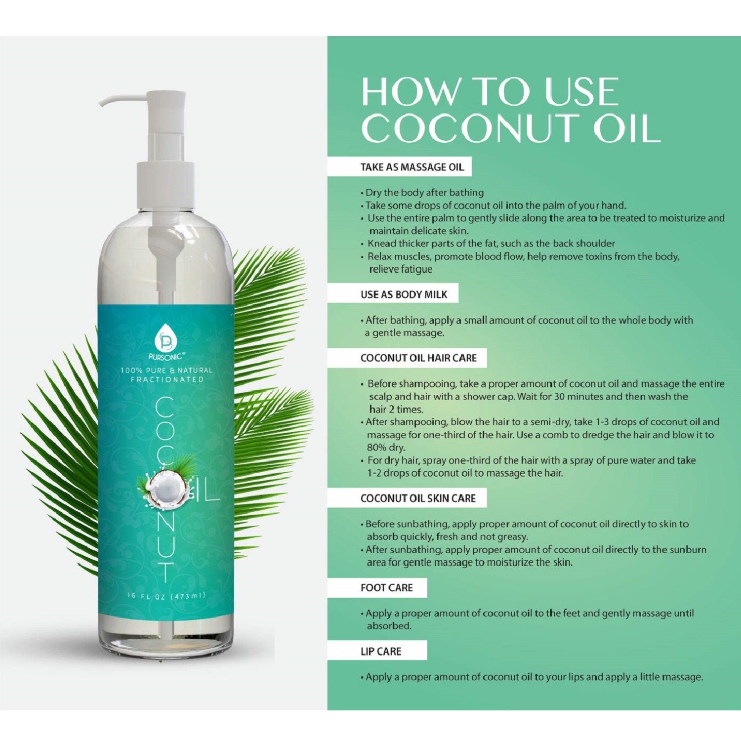100% Pure & Natural Fractionated Coconut Oil - Image 2