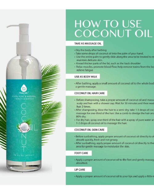 100% Pure & Natural Fractionated Coconut Oil