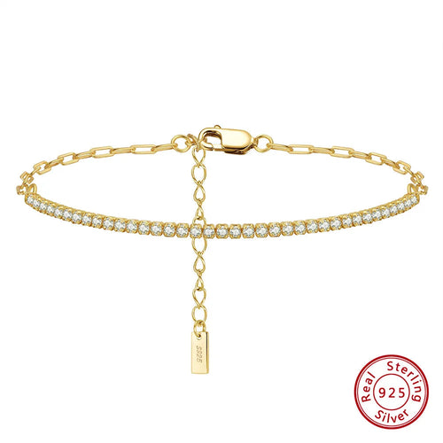 14K Gold Plated Paperclip Tennis Bracelet - Image 9