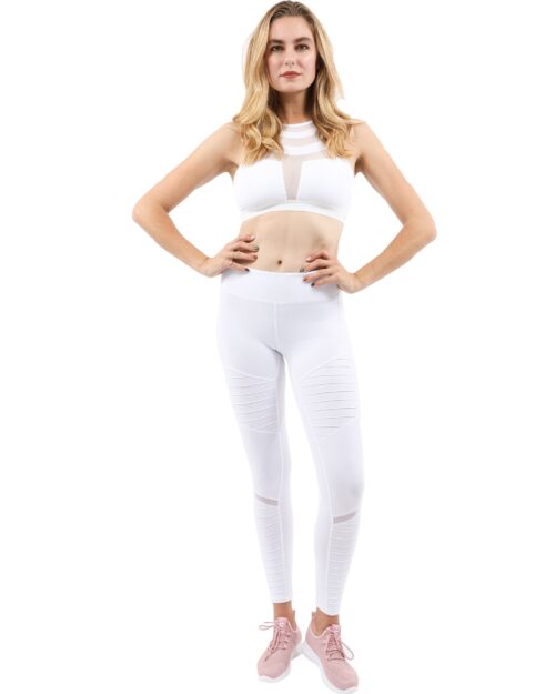 Athletique Low-Waisted Ribbed Leggings - White - Image 6