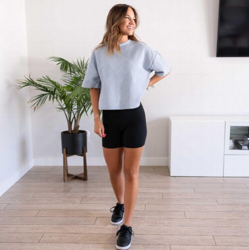 Basic Cord Fabric Short Sleev