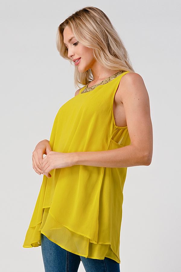 Beaded Neckline Chiffon Tunic - Image 4