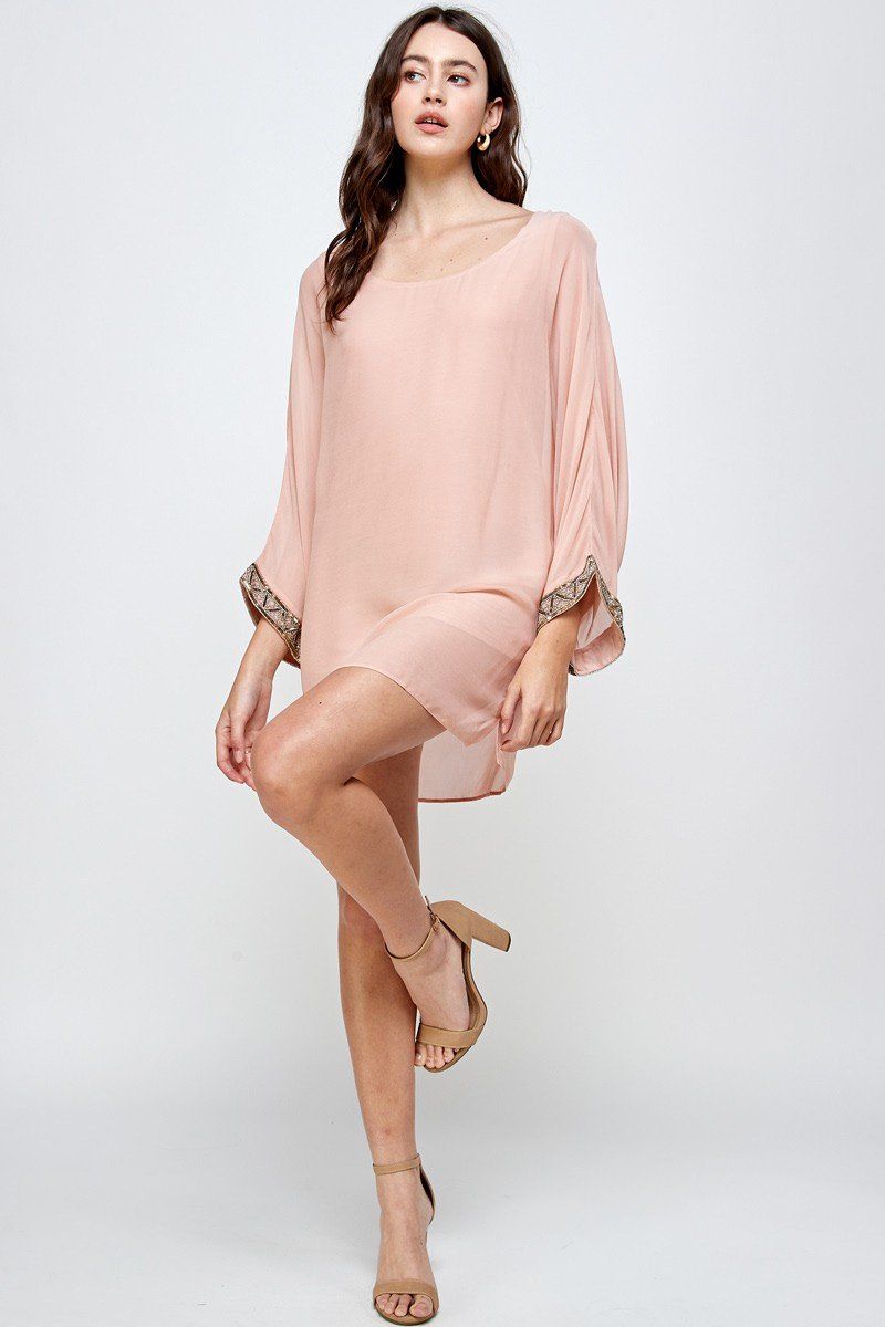 Batwing Sleeve Shift Dress – Effortless Flow and Elegance - Image 3