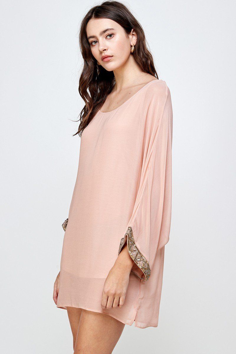 Batwing Sleeve Shift Dress – Effortless Flow and Elegance - Image 4