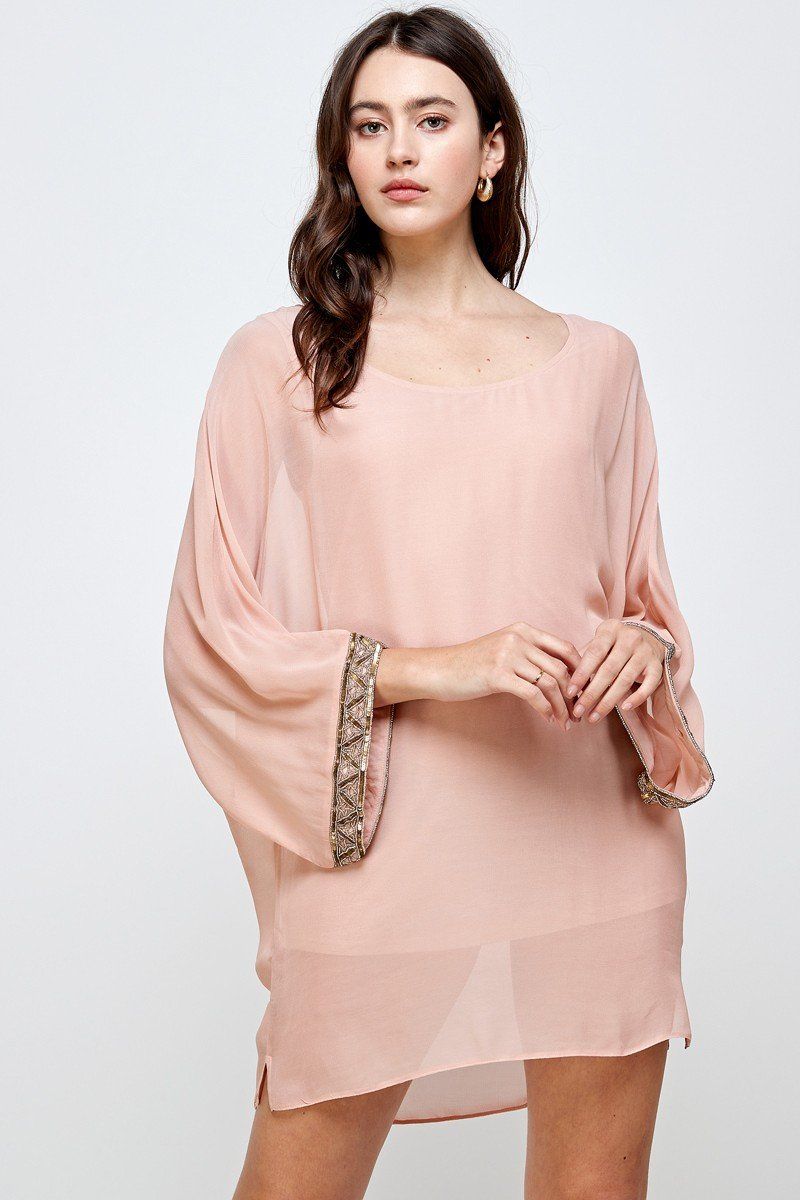 Batwing Sleeve Shift Dress – Effortless Flow and Elegance - Image 5