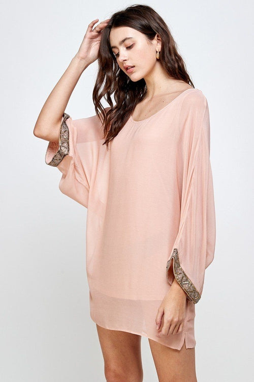 Batwing Sleeve Shift Dress – Effortless Flow and Elegance - Image 8