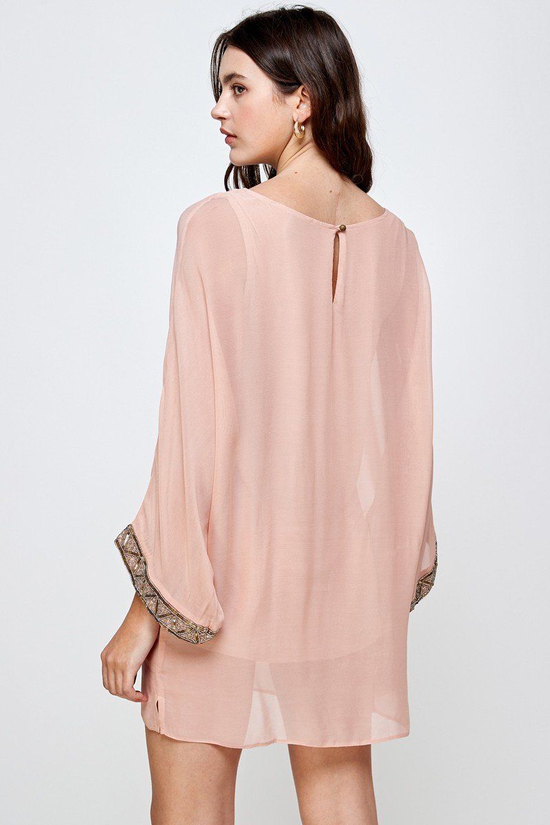 Batwing Sleeve Shift Dress – Effortless Flow and Elegance - Image 6