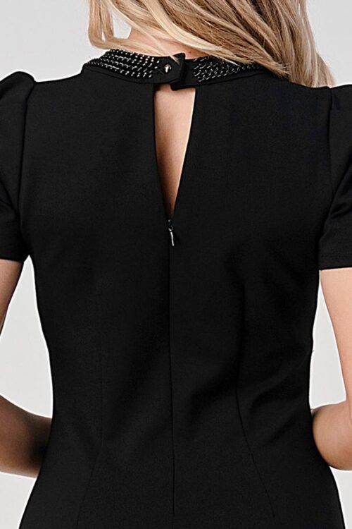 Beaded Neckline Keyhole Dress - Image 4