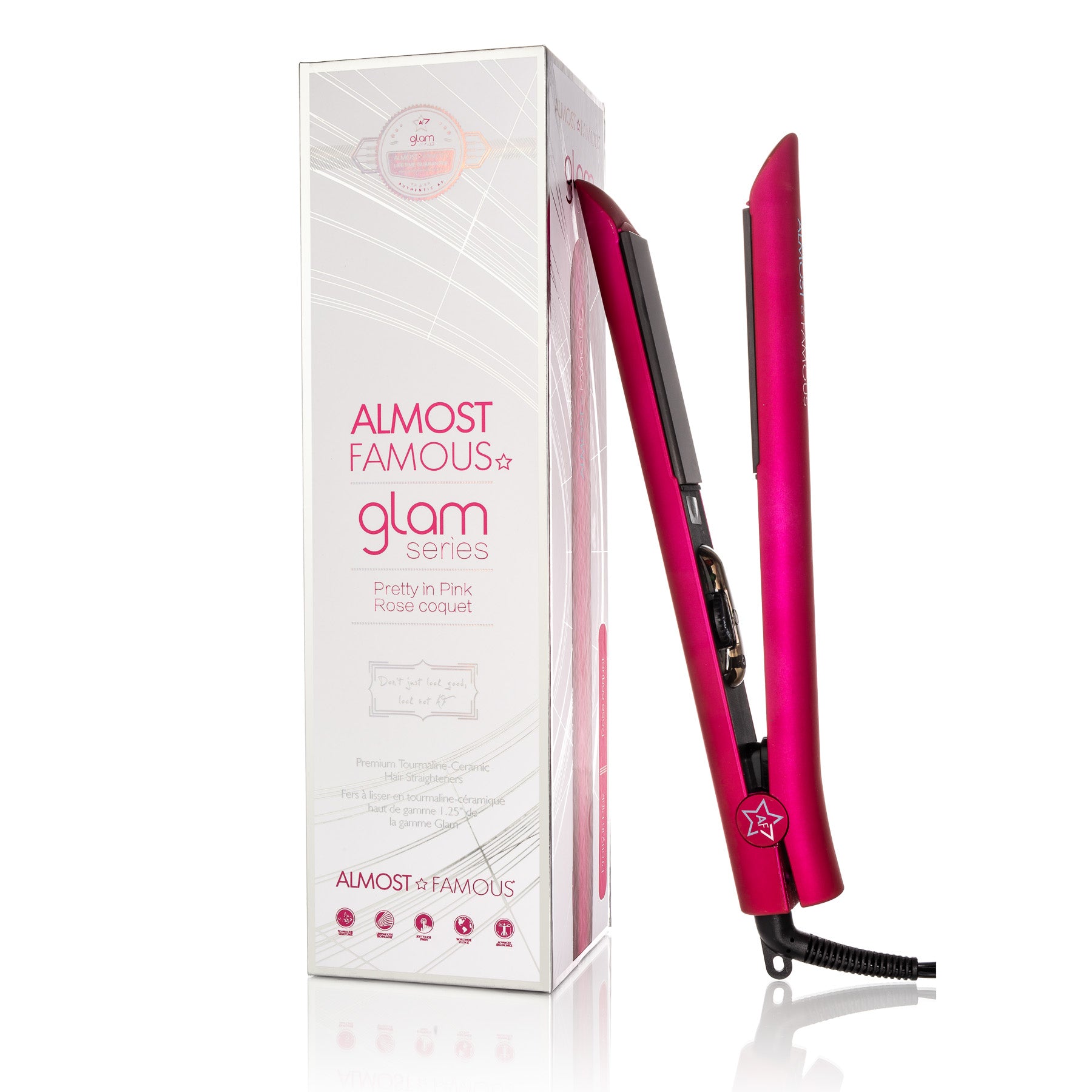 Almost Famous 1.25" Glam Series Flat Iron with Luxe Gem Infused Plates - Image 4
