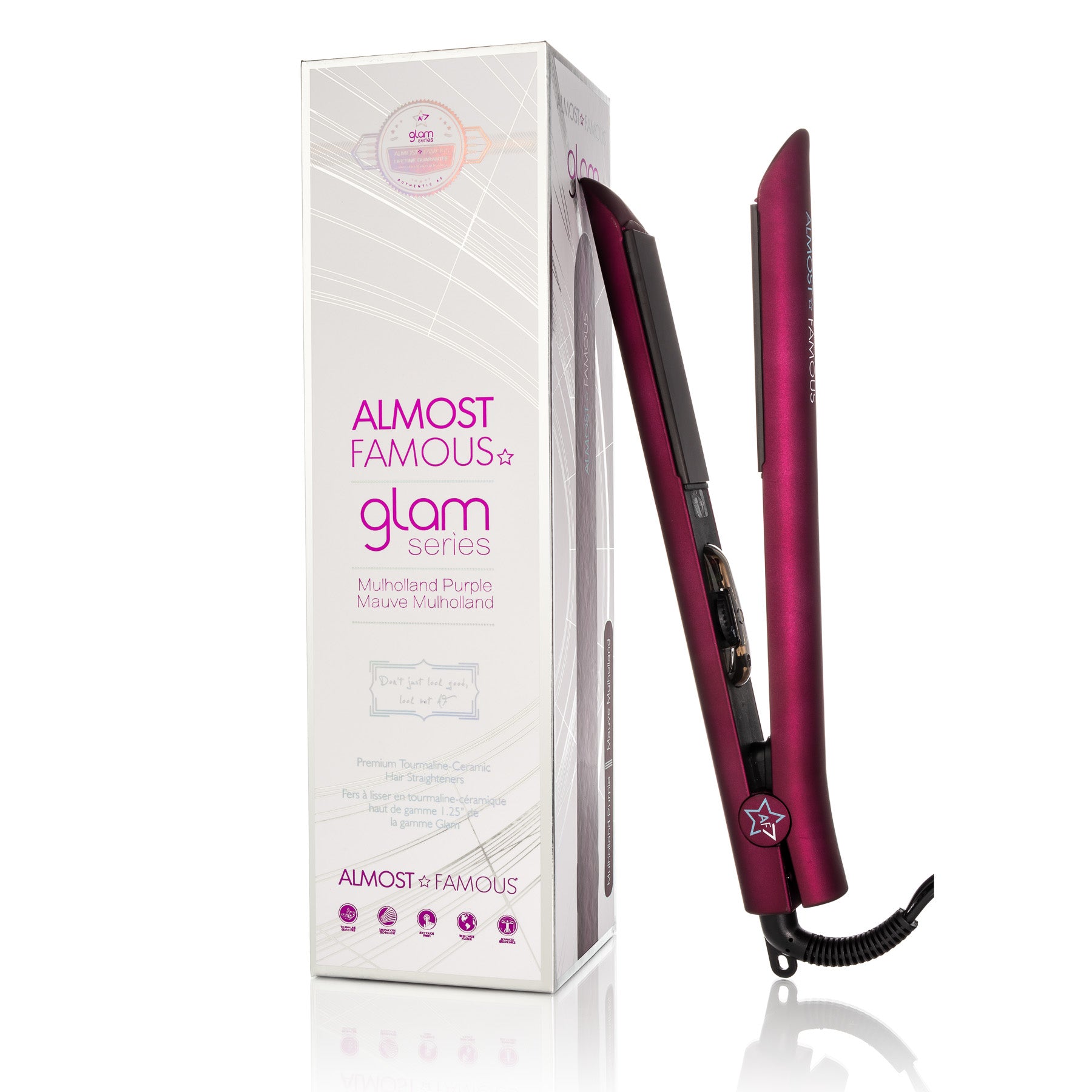 Almost Famous 1.25" Glam Series Flat Iron with Luxe Gem Infused Plates - Image 2
