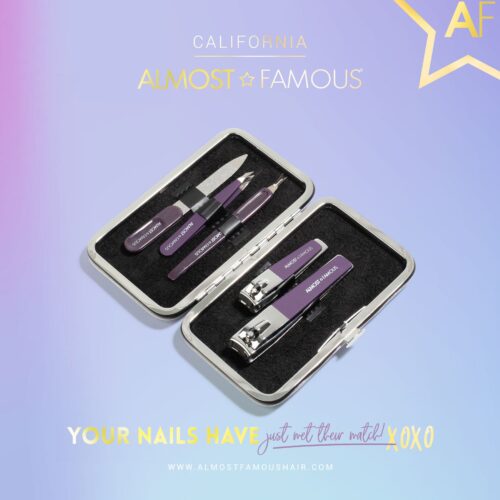 Almost Famous Manicure Kit w/ Silver Holographic travel case - Image 5