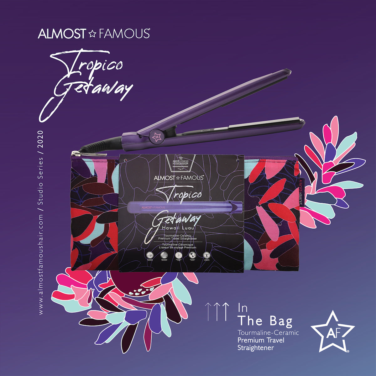 Almost Famous 0.5" Tropico Getaway Mini Travel Flat Iron+Designer Bag - Image 3