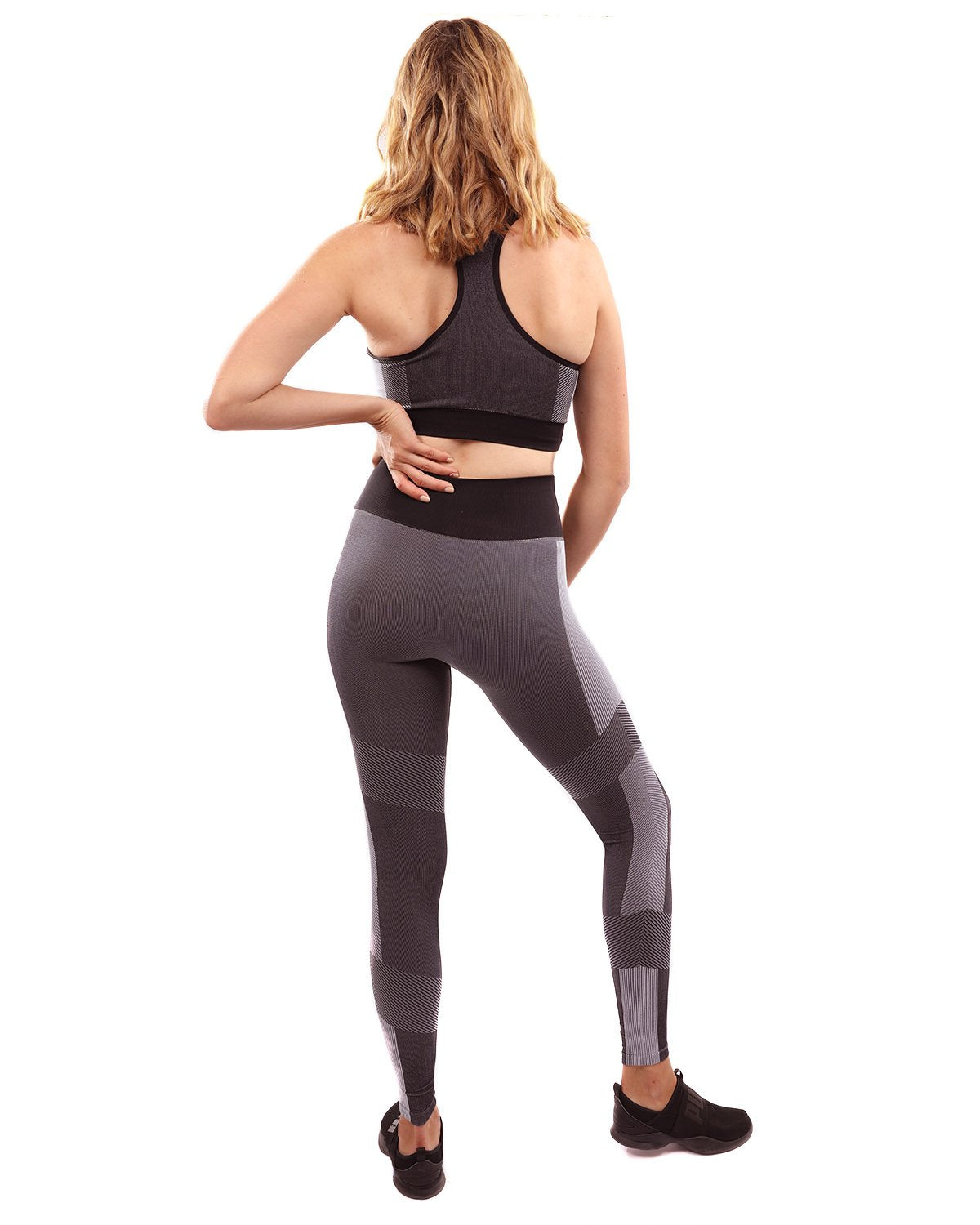 Arleta Seamless Leggings & Sports Bra Set - Black - Image 6