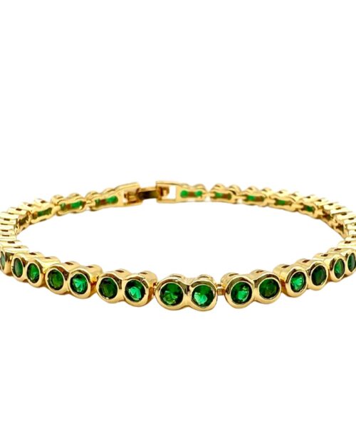 Bezel Tennis Bracelet- Emerald