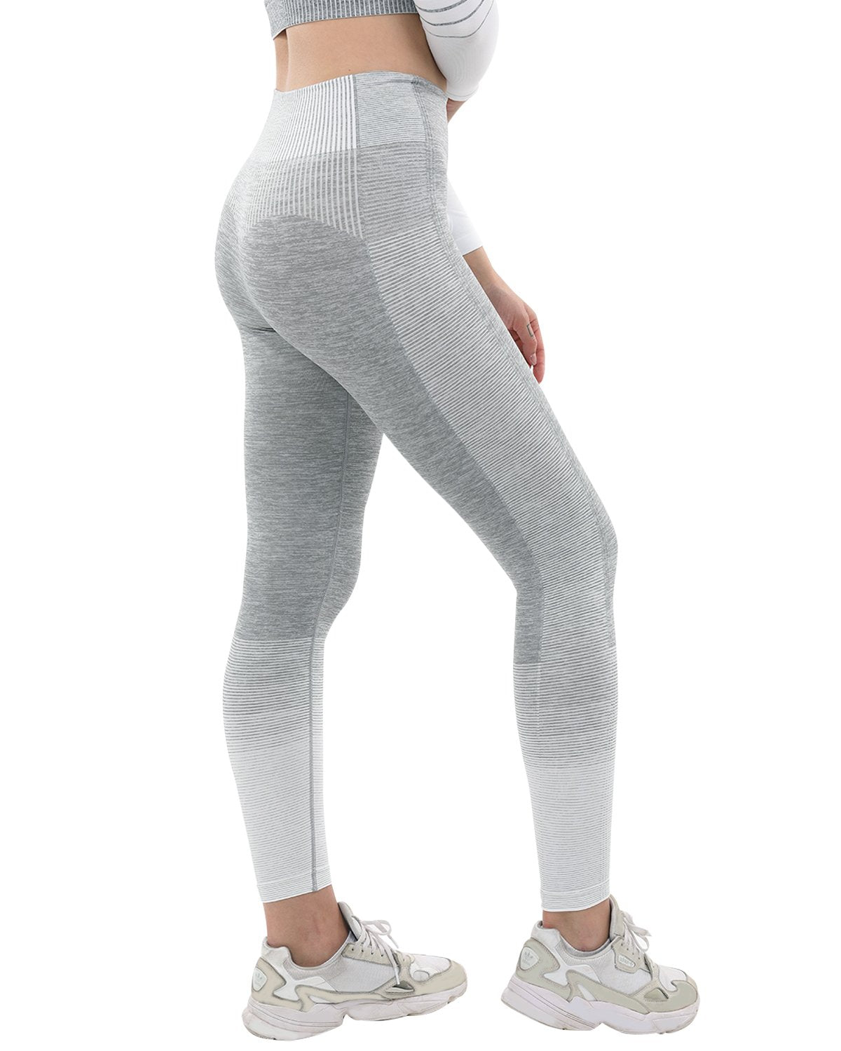 Bocana Seamless Leggings - Grey & White - Image 5