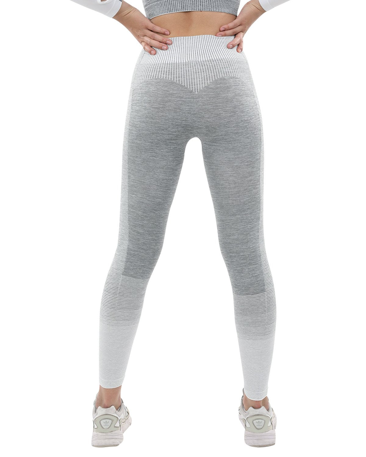 Bocana Seamless Leggings - Grey & White - Image 4