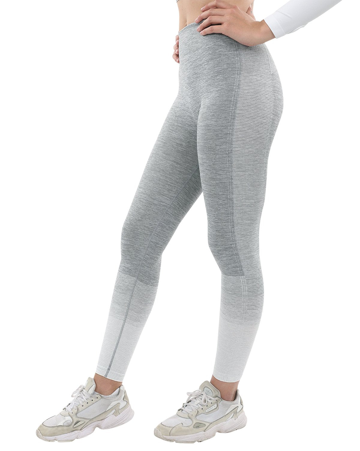 Bocana Seamless Leggings - Grey & White - Image 3