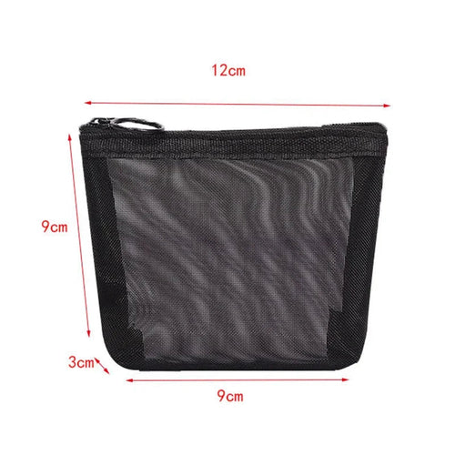 Black Mesh Makeup Bag Women Transparent Cosmetic Bag Small Large - Image 8