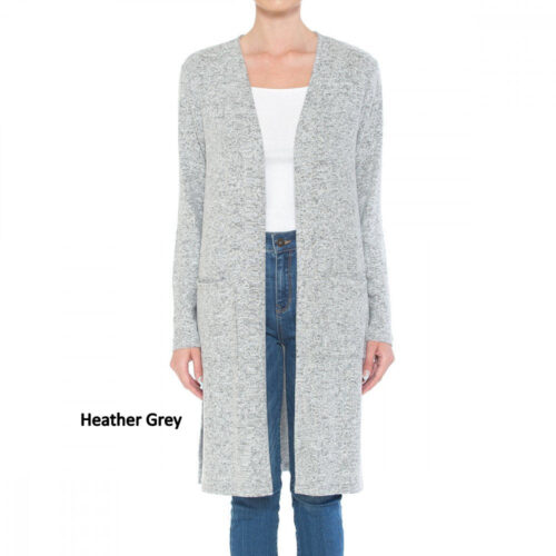 Brushed Hacci Double Pocket Long Sleeve Duster Cardigan - Image 2