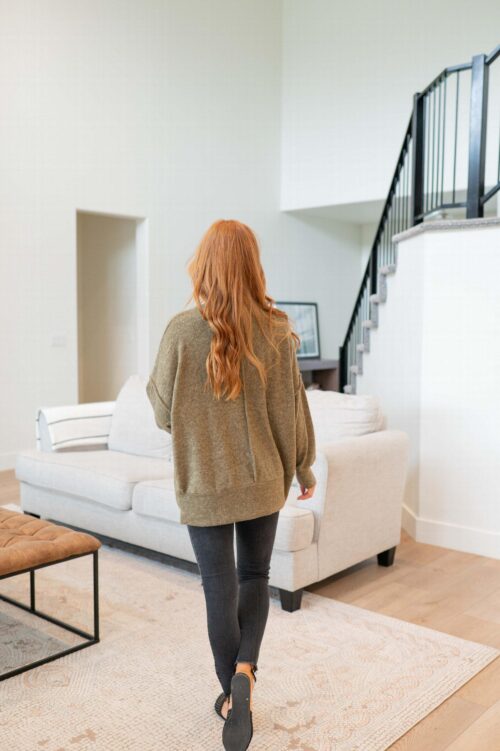 Brushed Melange Drop Shoulder Oversized Sweat - Image 2