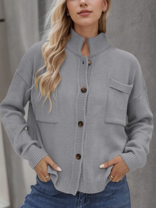 Button Up Long Sleeve Cardigan - Image 7