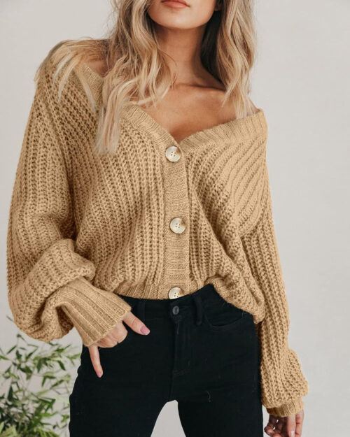 Button Up Long Sleeve Cardigan