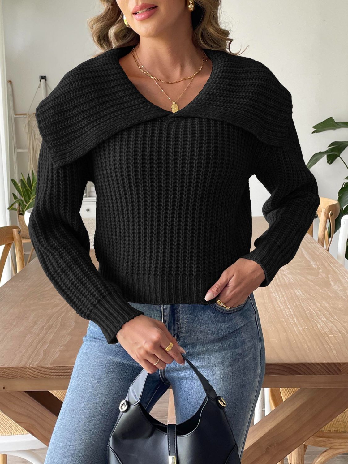 Cable-Knit Long Sleeve Sweater - Image 7