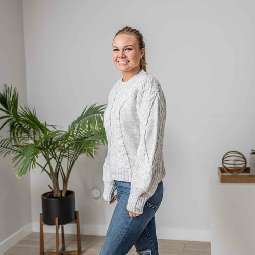 Cable Knit Balloon Sleeve Sweater - Image 5