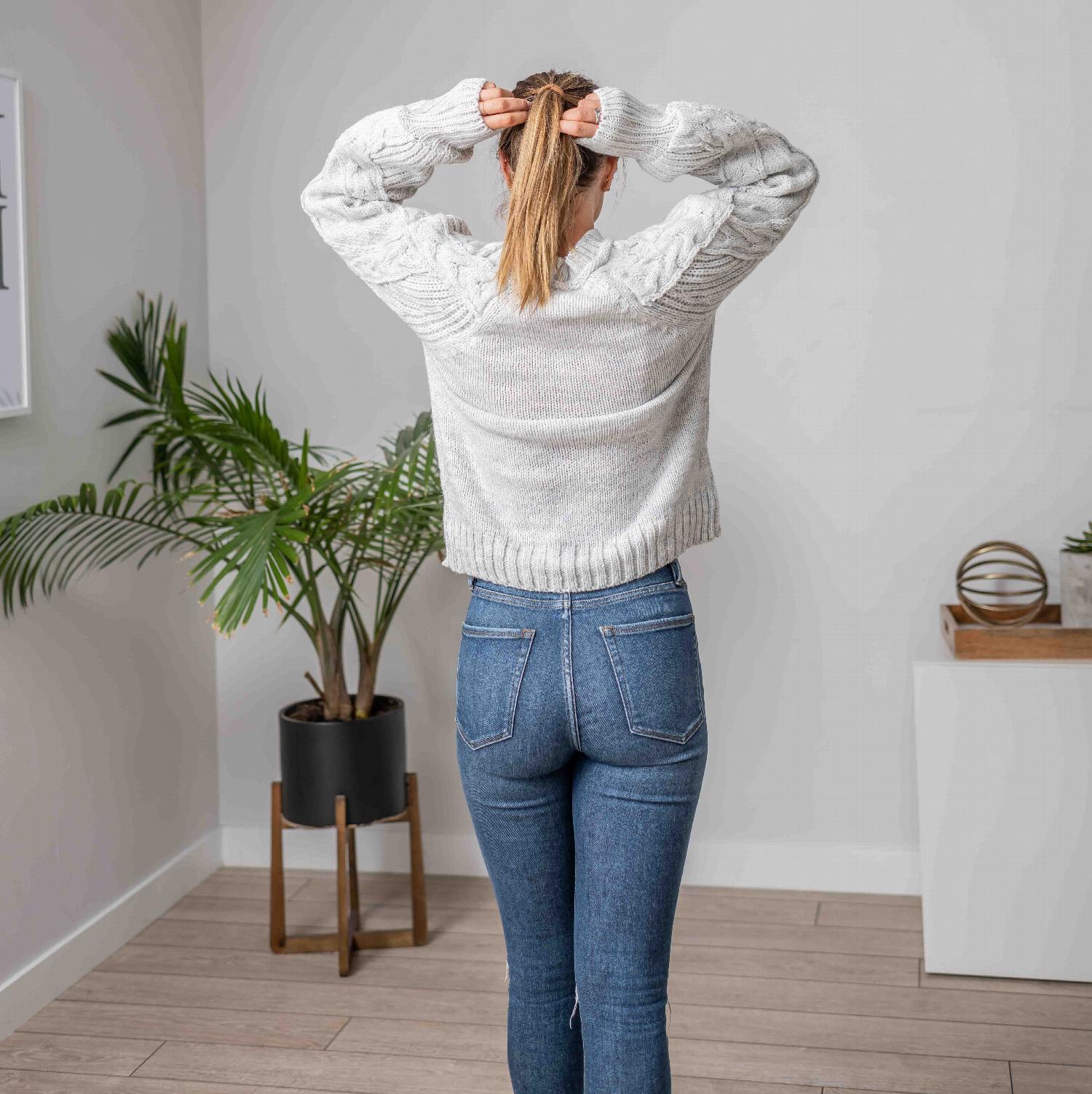 Cable Knit Balloon Sleeve Sweater - Image 3