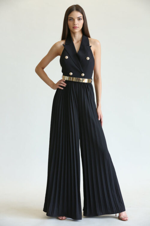 Channary - Gold Button Front Detail Jumpsuit - Image 8