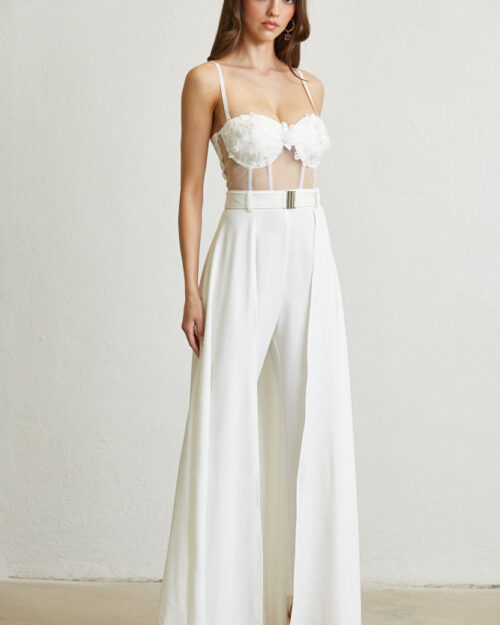 Channary - Gold Button Front Detail Jumpsuit