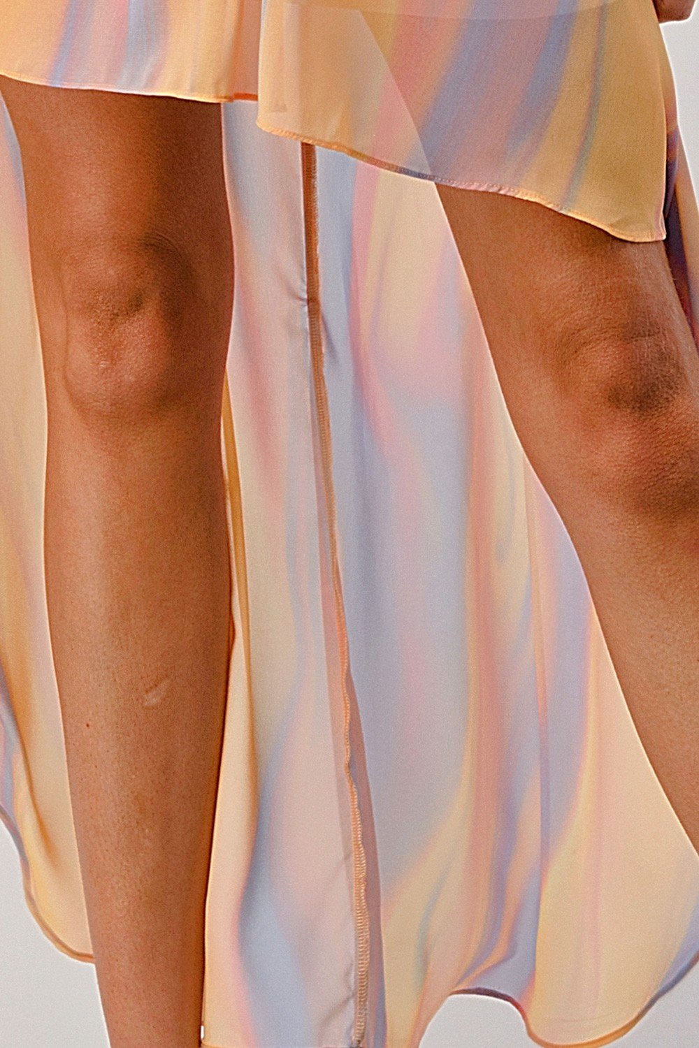 Chic Cut-Out Bodice High-Low Chiffon Dress - Image 7