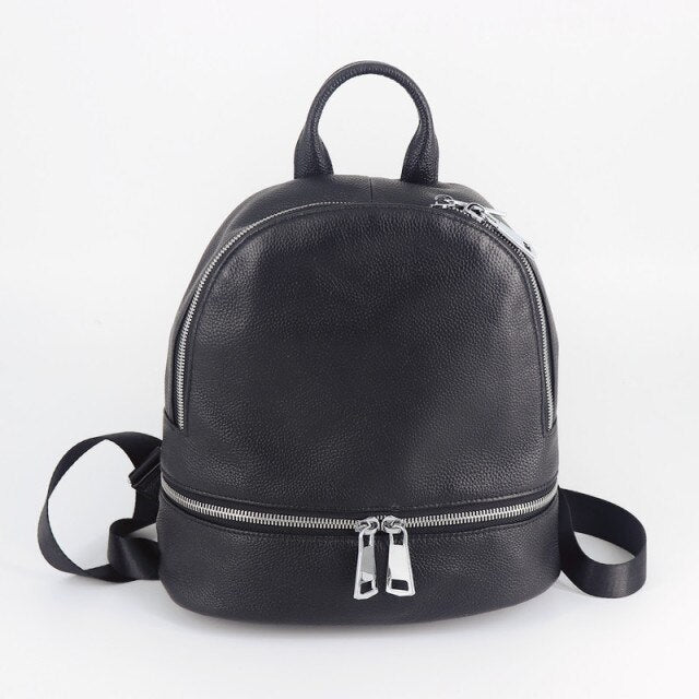 Chic Black Leather Backpack - Image 2