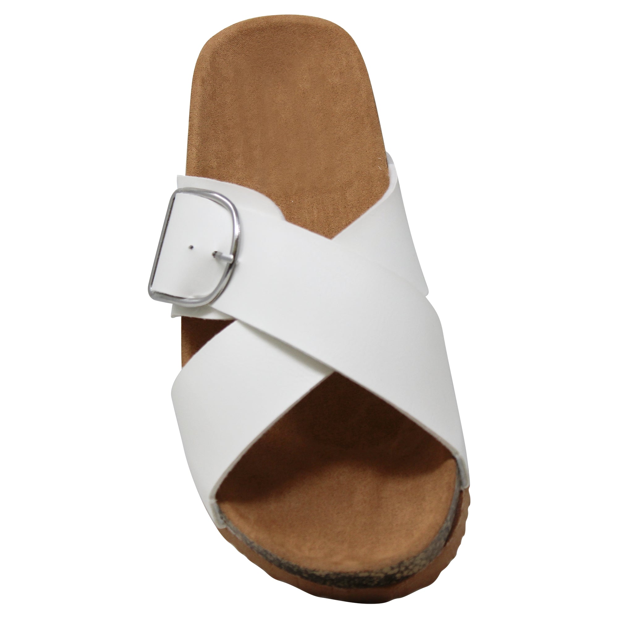 Classic Comfort Sandals Criss-Cross Strap Buckle Slip On Flatform - Image 5
