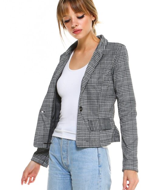 Classic Plaid Fitted Blazer