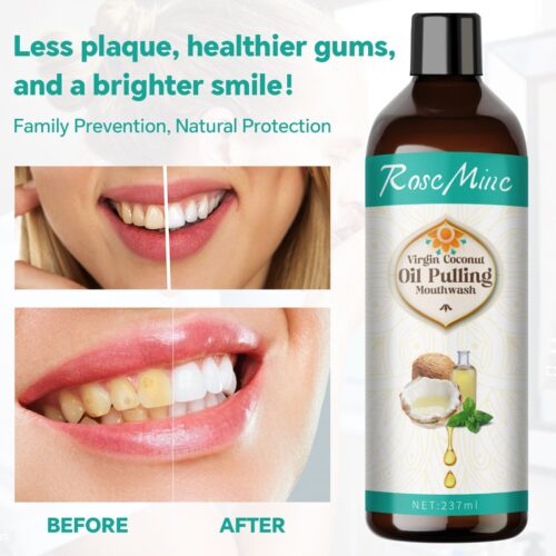 Coconut Oil Pulling (8 Fl.Oz) Alcohol Free Mouthwash Oil for Fresh - Image 5