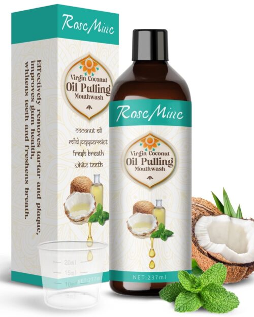 Coconut Oil Pulling (8 Fl.Oz) Alcohol Free Mouthwash Oil for Fresh