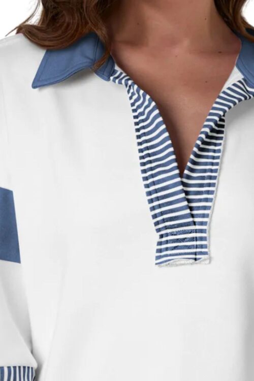Collared Neck Long Sleeve Sweatshirt - Image 4