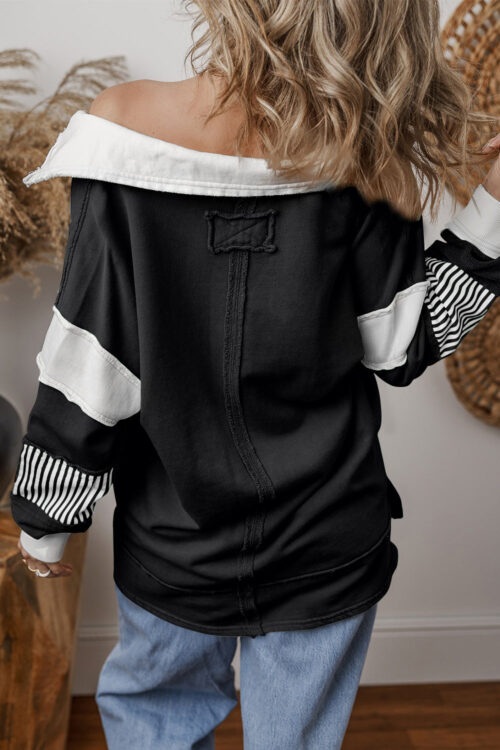 Collared Neck Long Sleeve Sweatshirt - Image 3