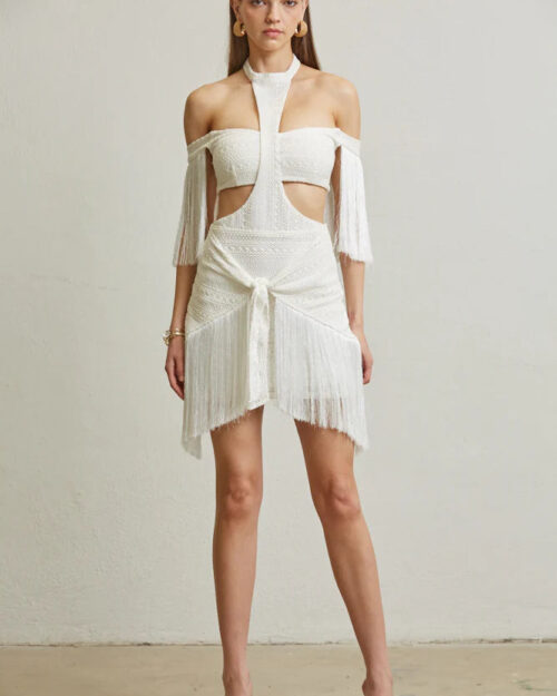 Contemporary Fringed Couture Dress