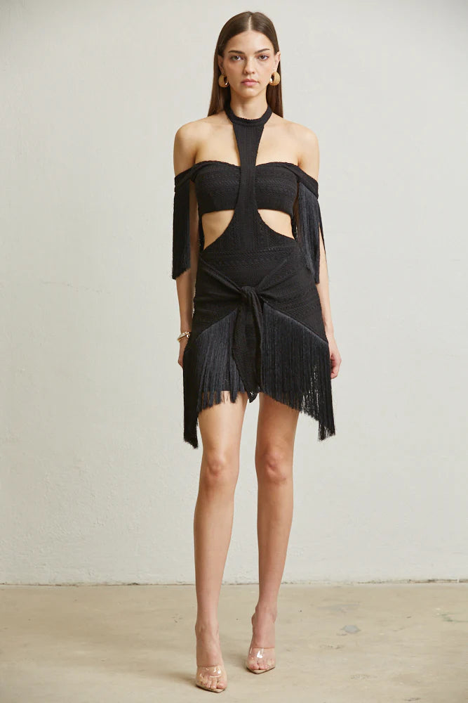Contemporary Fringed Couture Dress - Image 5