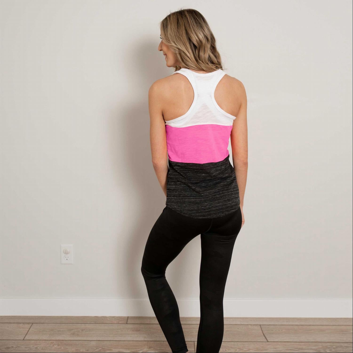 Contrast Color Block Soft Workout Tank - Image 2
