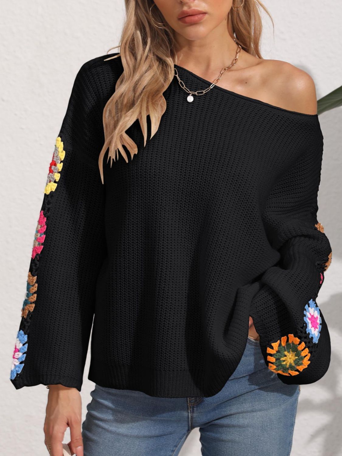 Crochet Flower Long Sleeve Sweater - Image 10