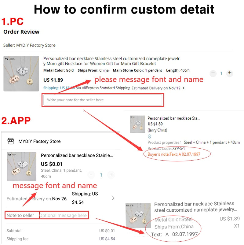 Custom Pull-Out Envelope Necklace - Image 3