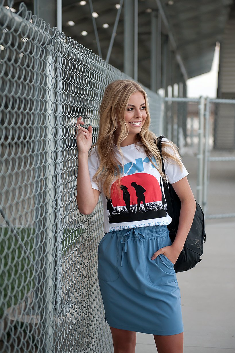 DT BREEZE Sporty Skirt in Sky Blue