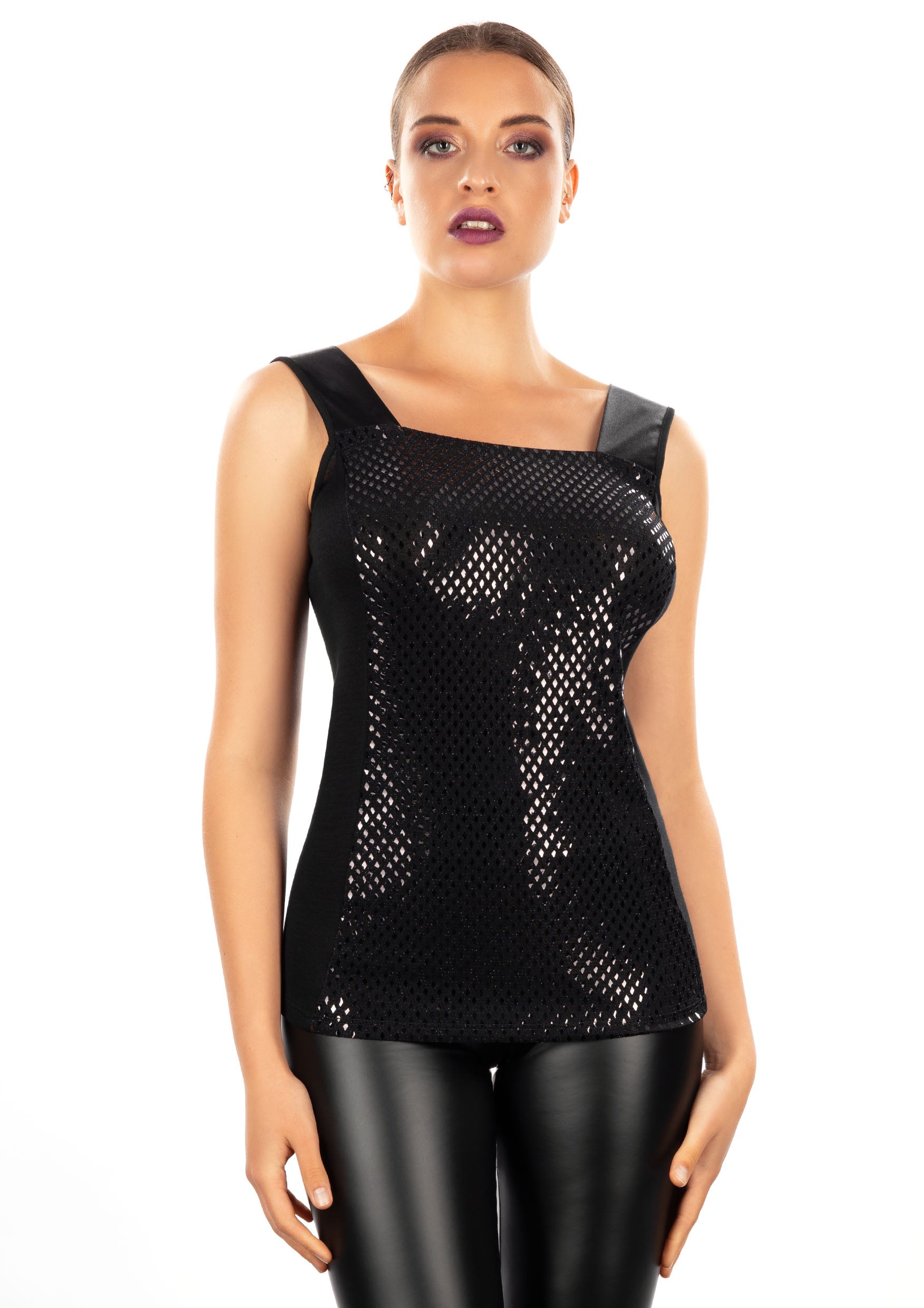 EGI Exclusive Merino Wool Blend Lurex Sleeveless Top. Proudly Made in - Image 2