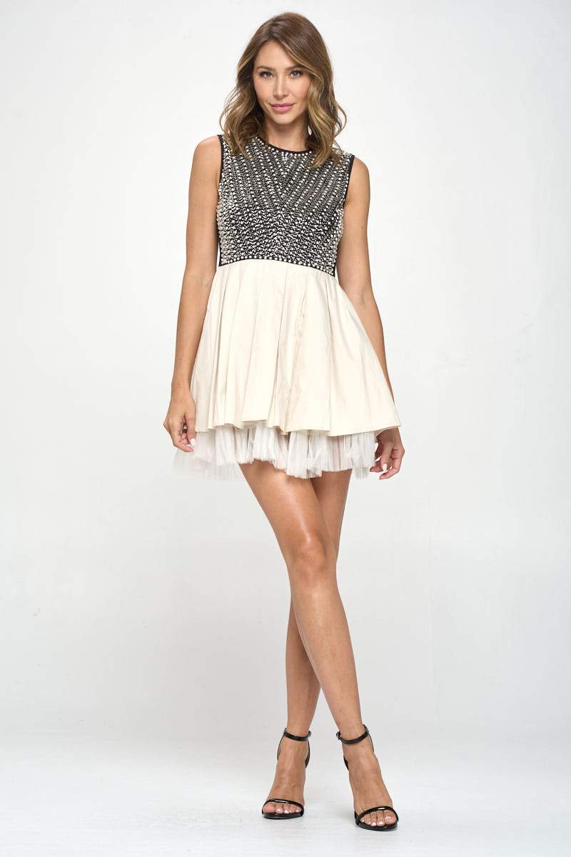 Embellished Bodice Tulle Skirt Dress – Statement Elegance - Image 4